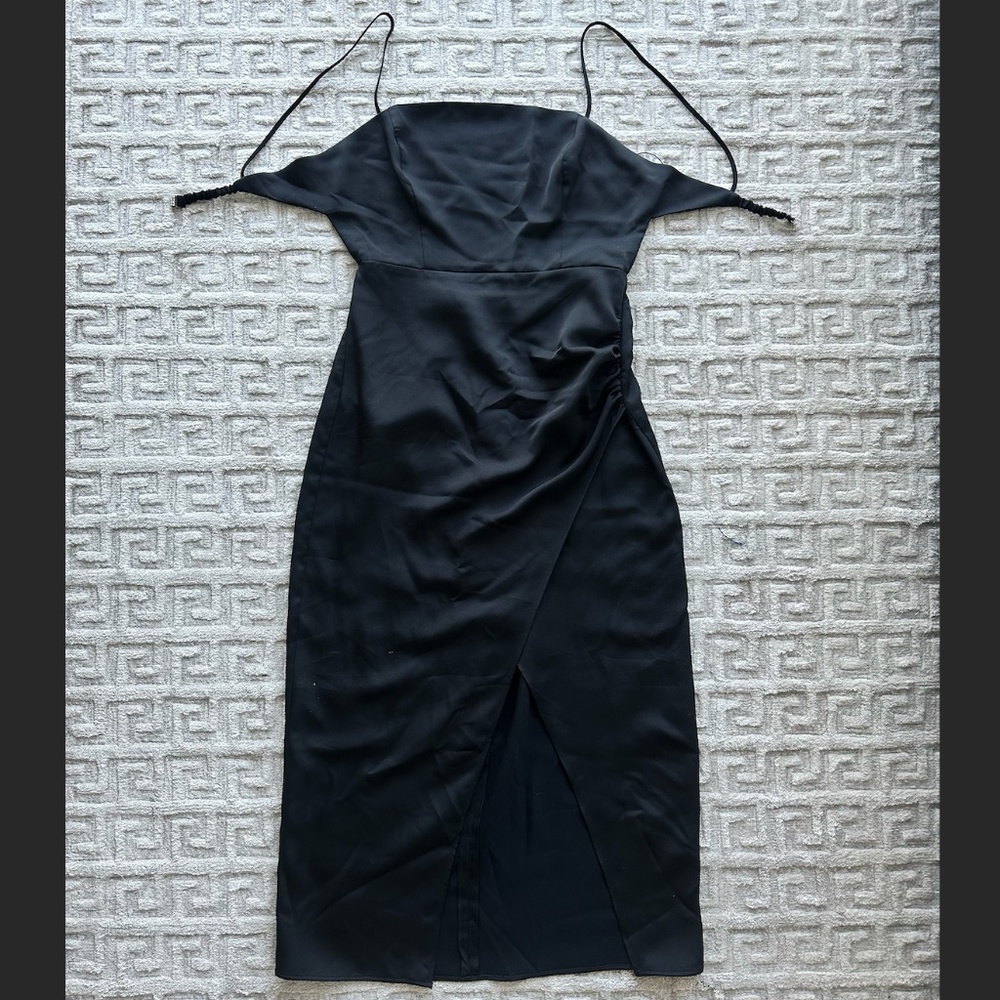 Zara Black Midi Dress With a Back Strap